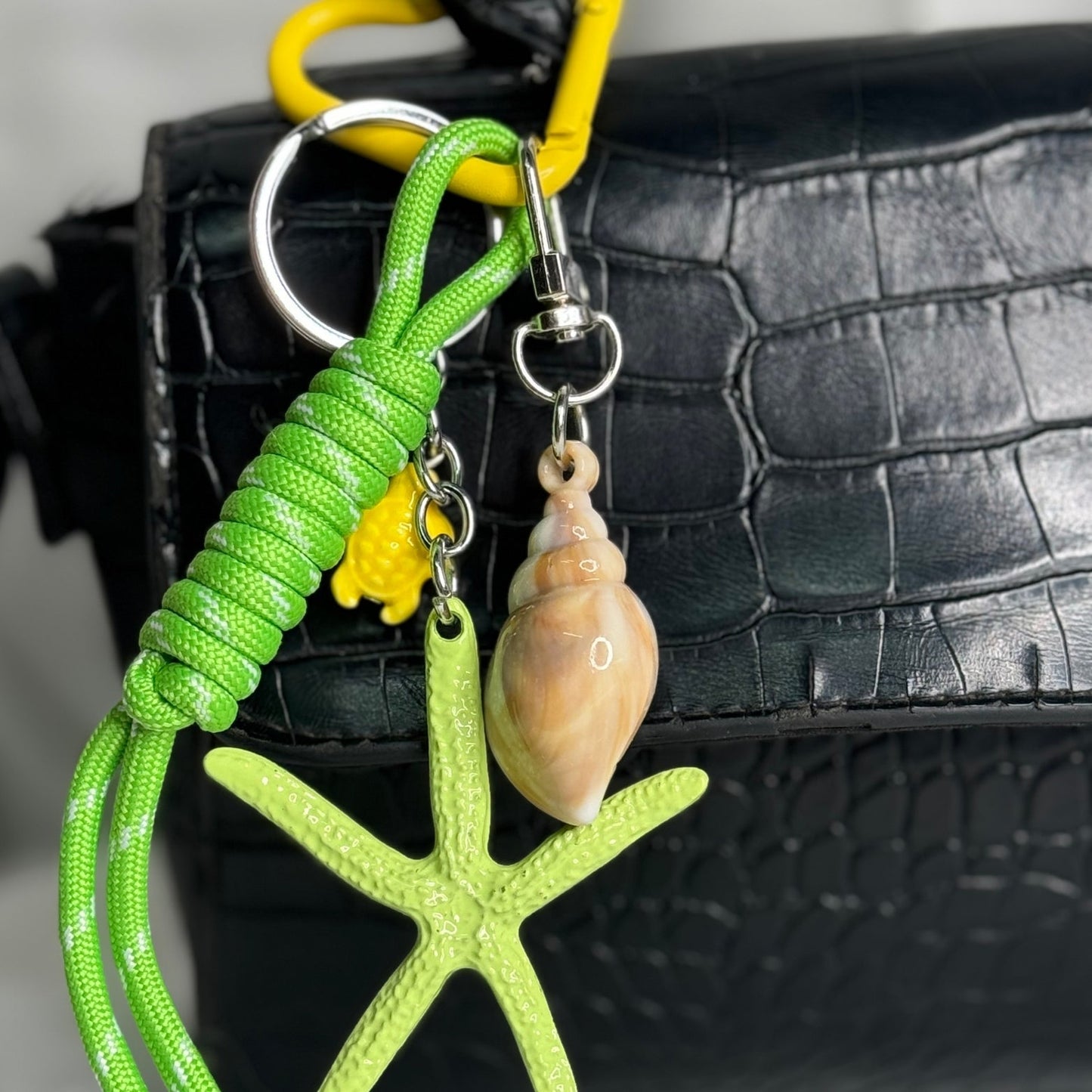 🌺 grigri étoile mer jaune et vert⭐️