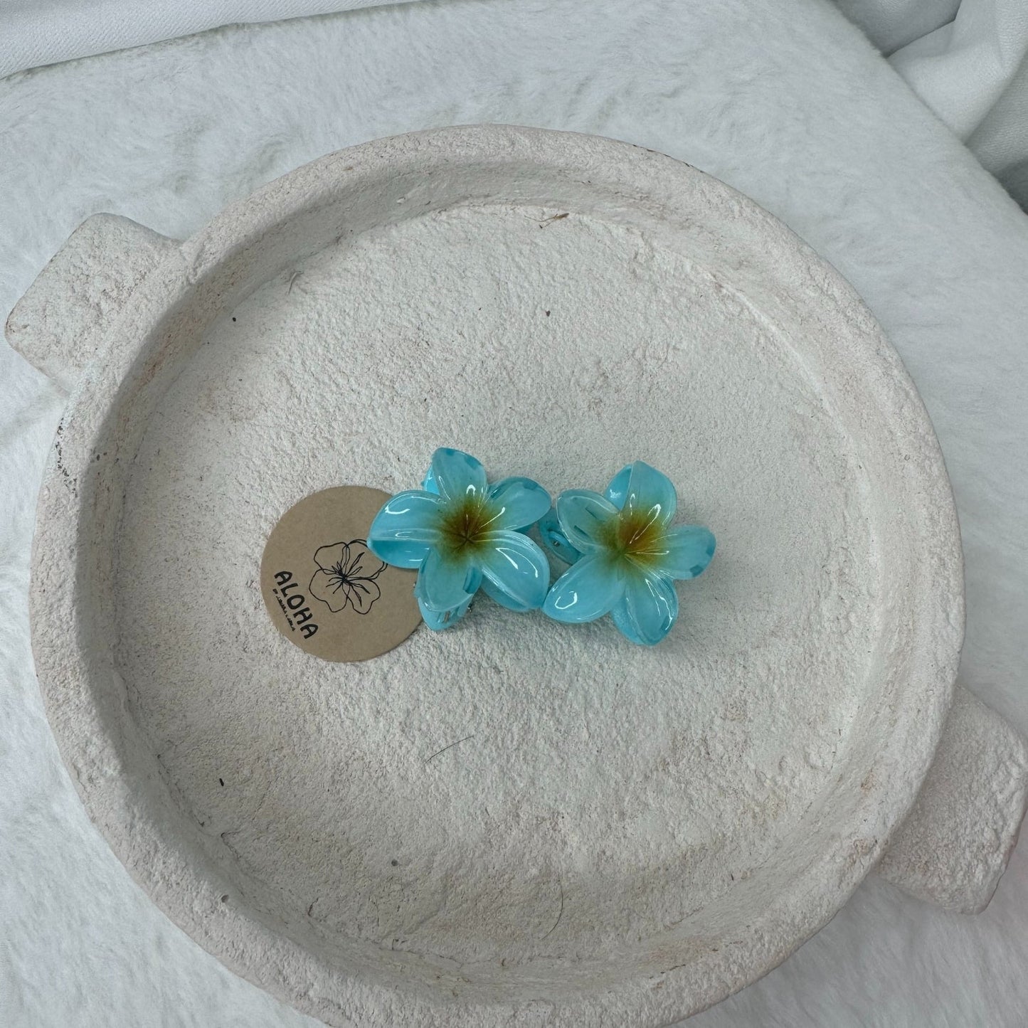 Pinces fleurs mini bleu