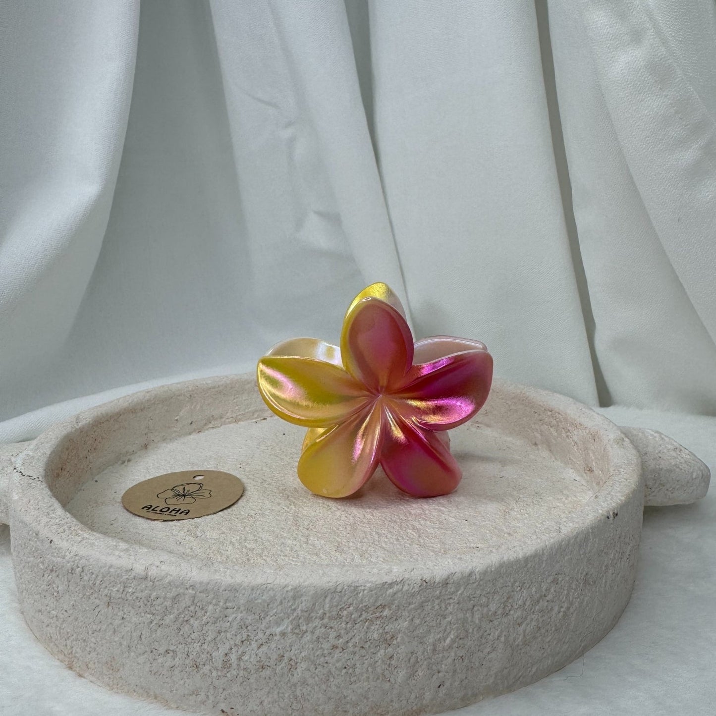Pince fleurs brillante rose jaune