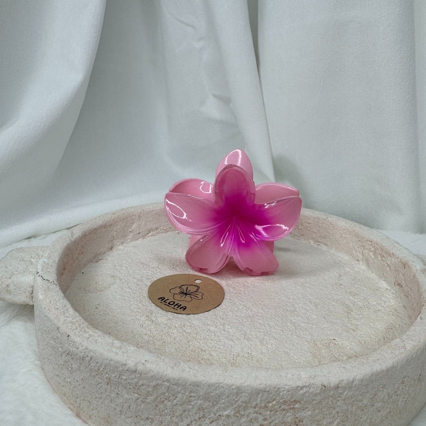Pince fleur grande mat rose