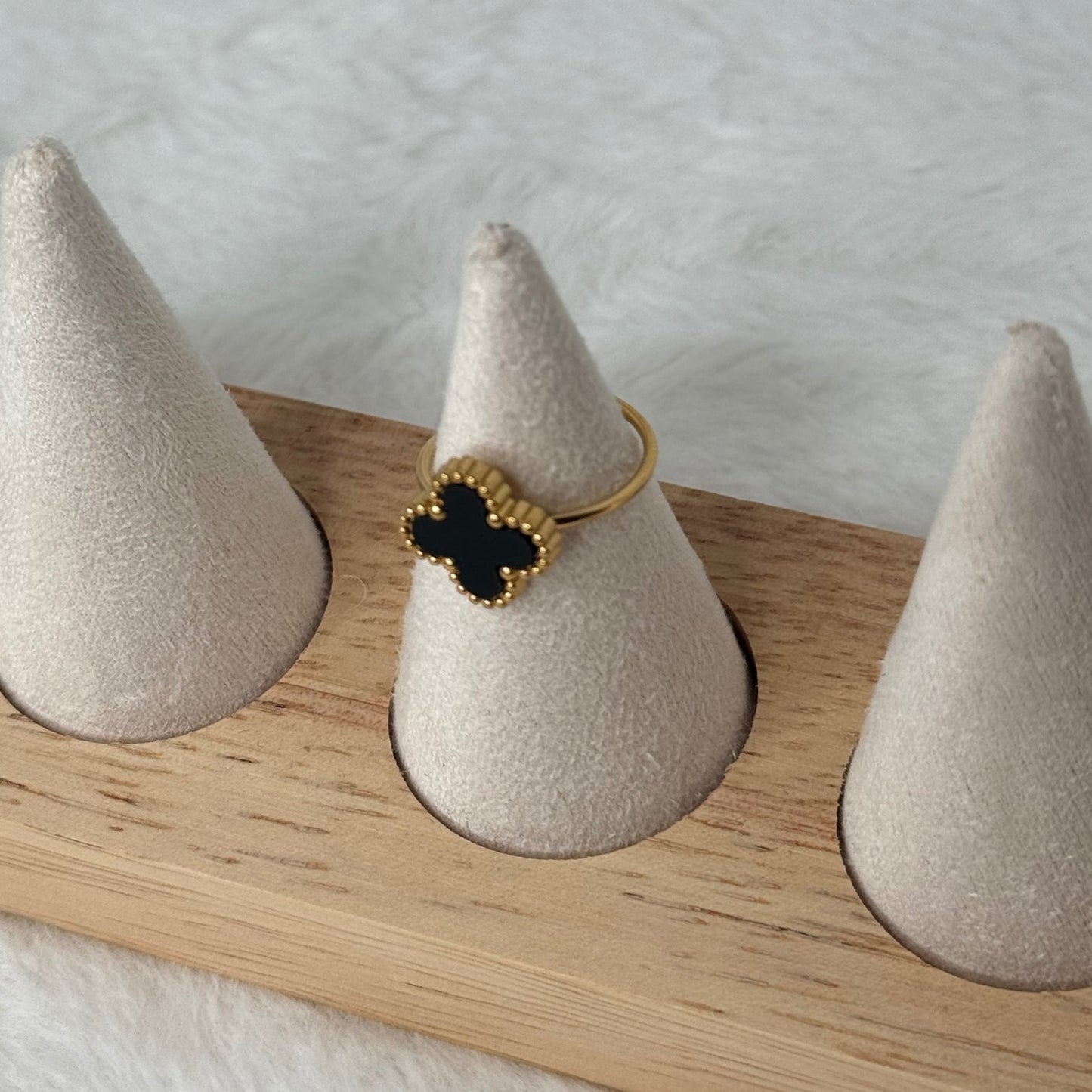 ✨ Bague Chance noir – Acier inoxydable💍🌟
