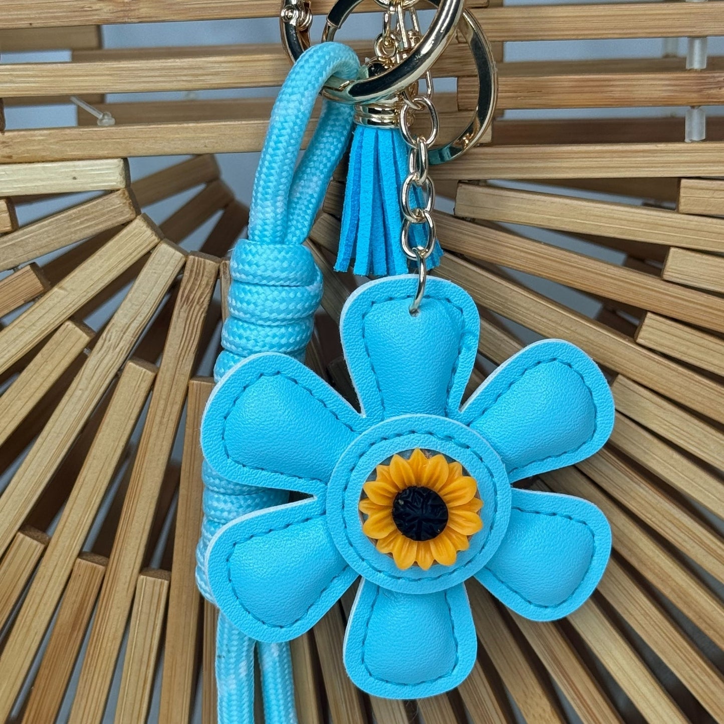 🌺 Gri-gri de sac fleurs bleu 💖