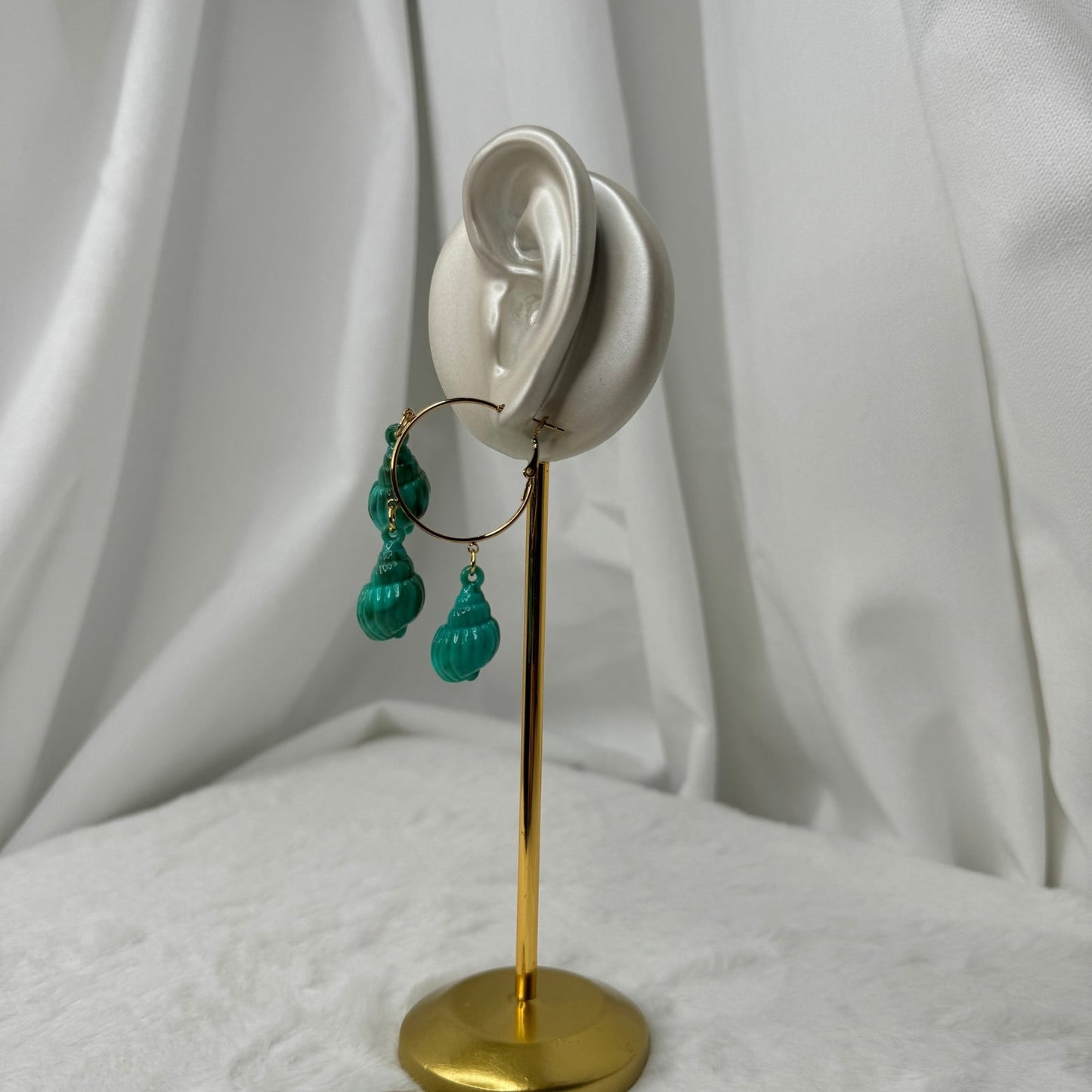 Boucle d'oreille coquillage turquoise 🐚