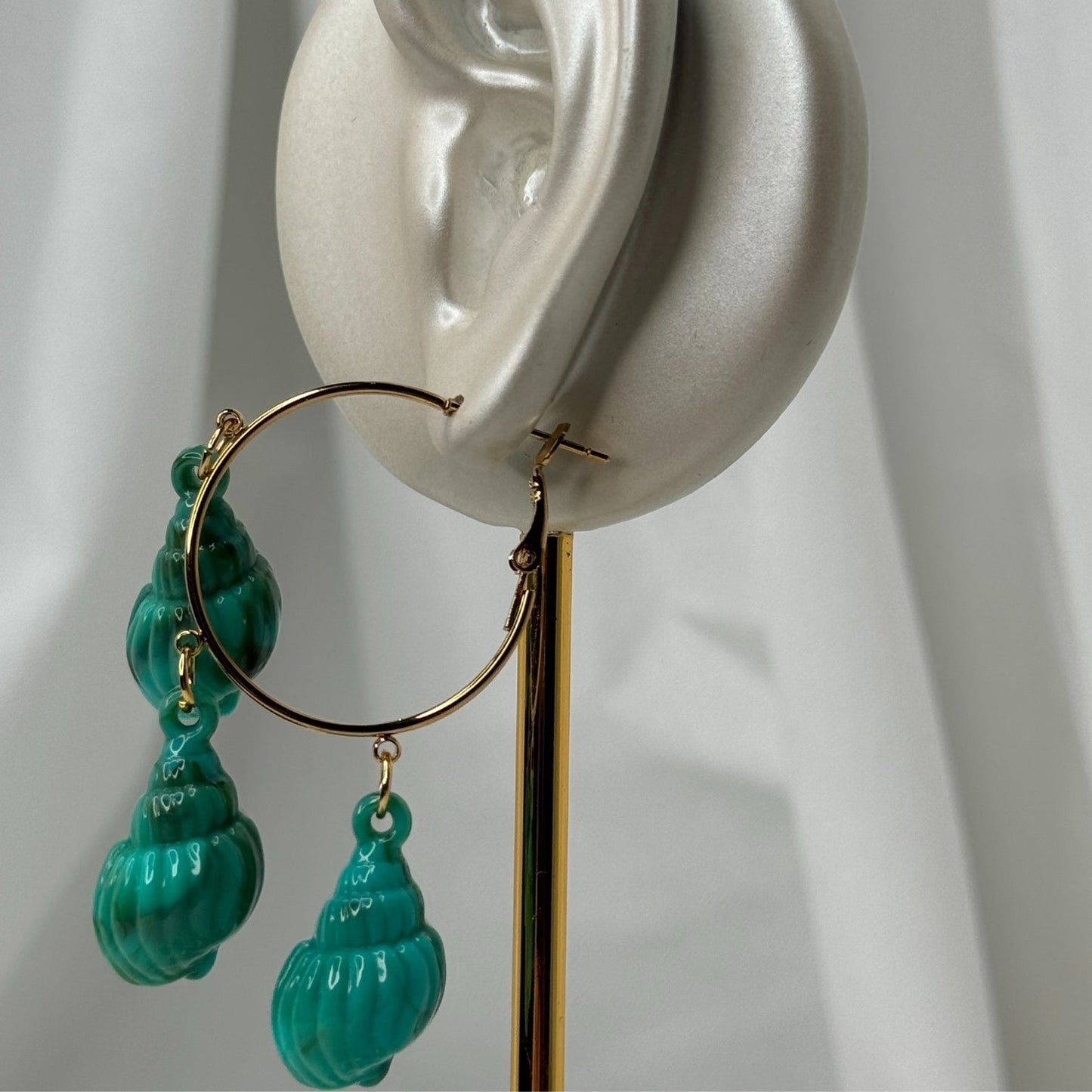 Boucle d'oreille coquillage turquoise 🐚