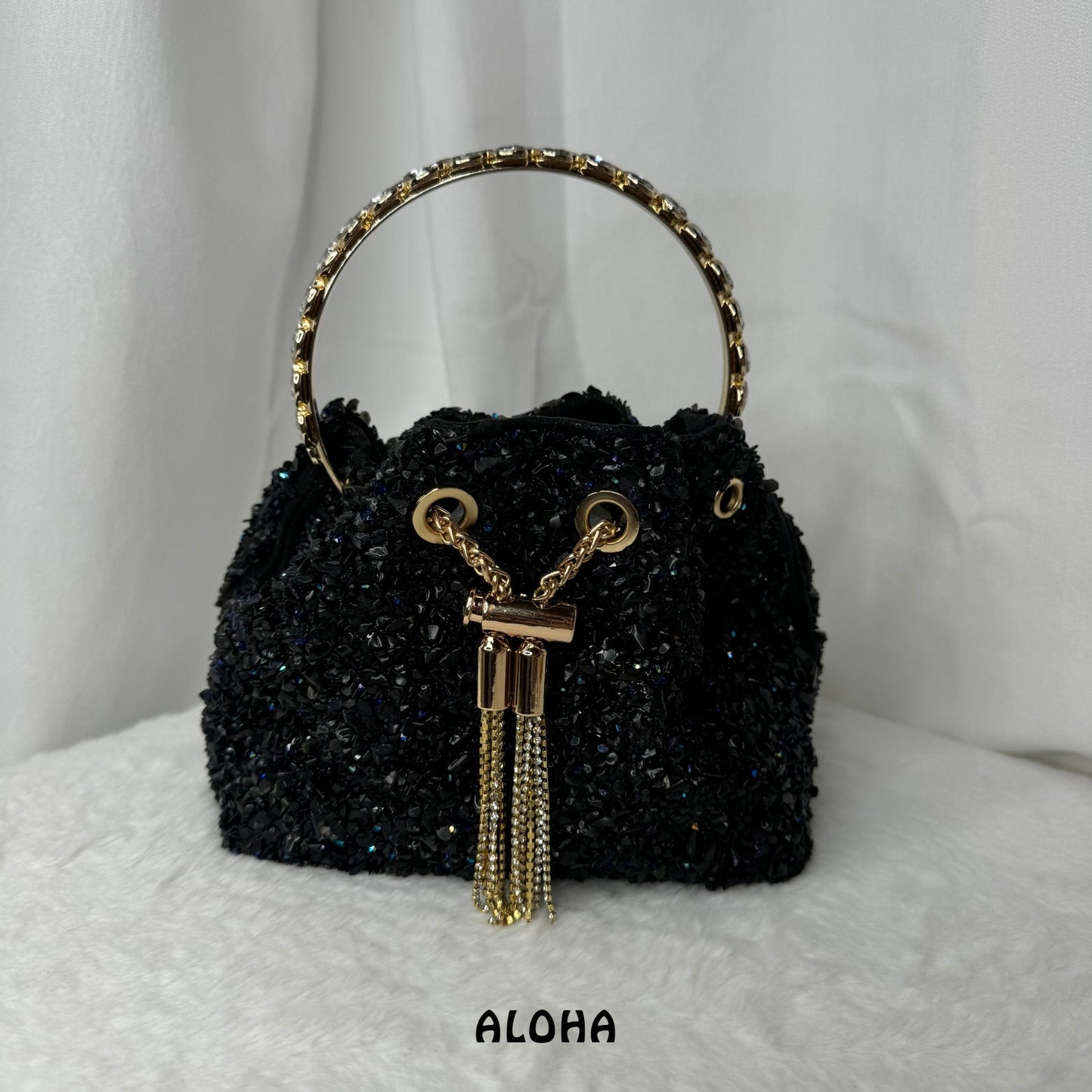 👜 Sac Rio Noir perle bleu