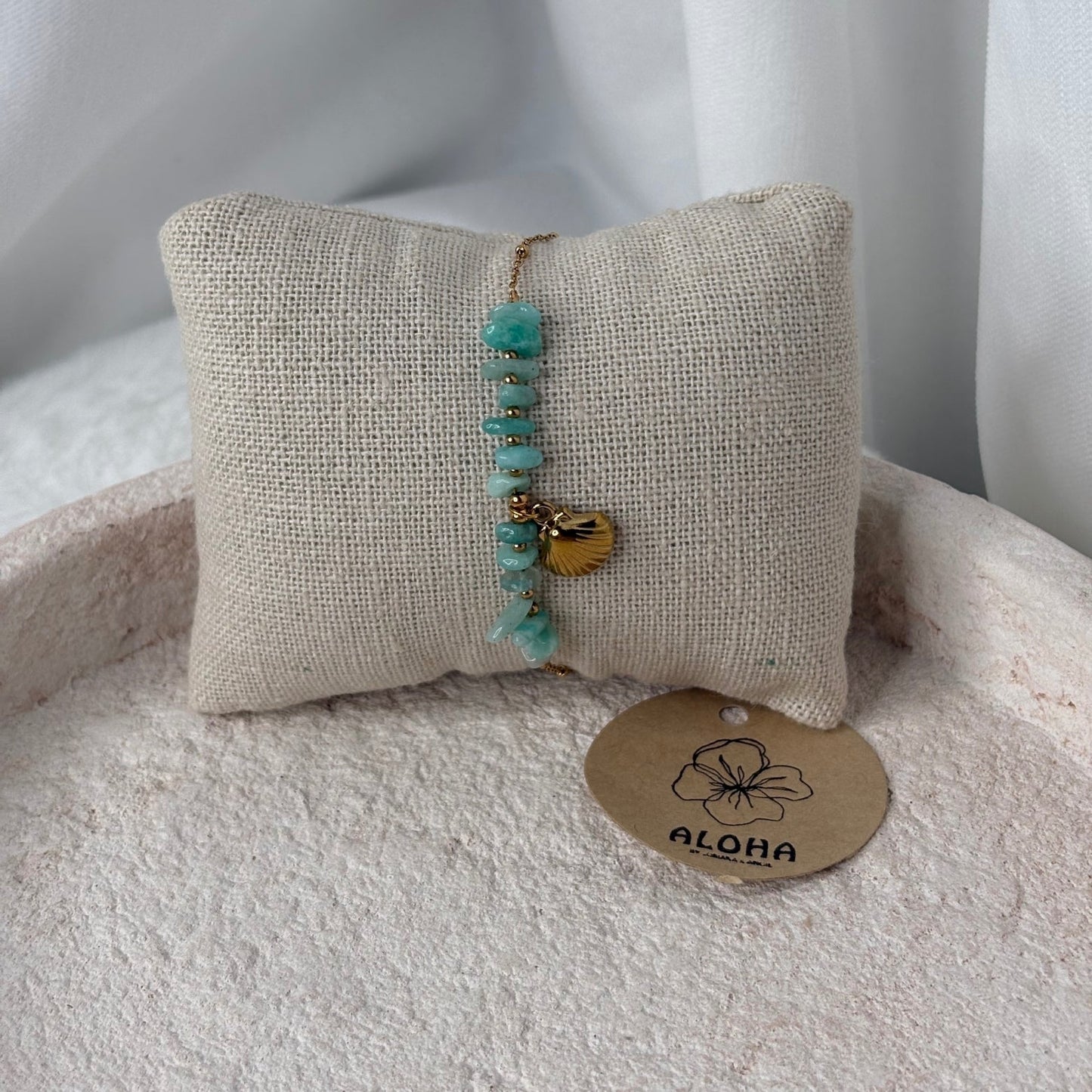 🌊 Chevillère Coquillage Turquoise✨
