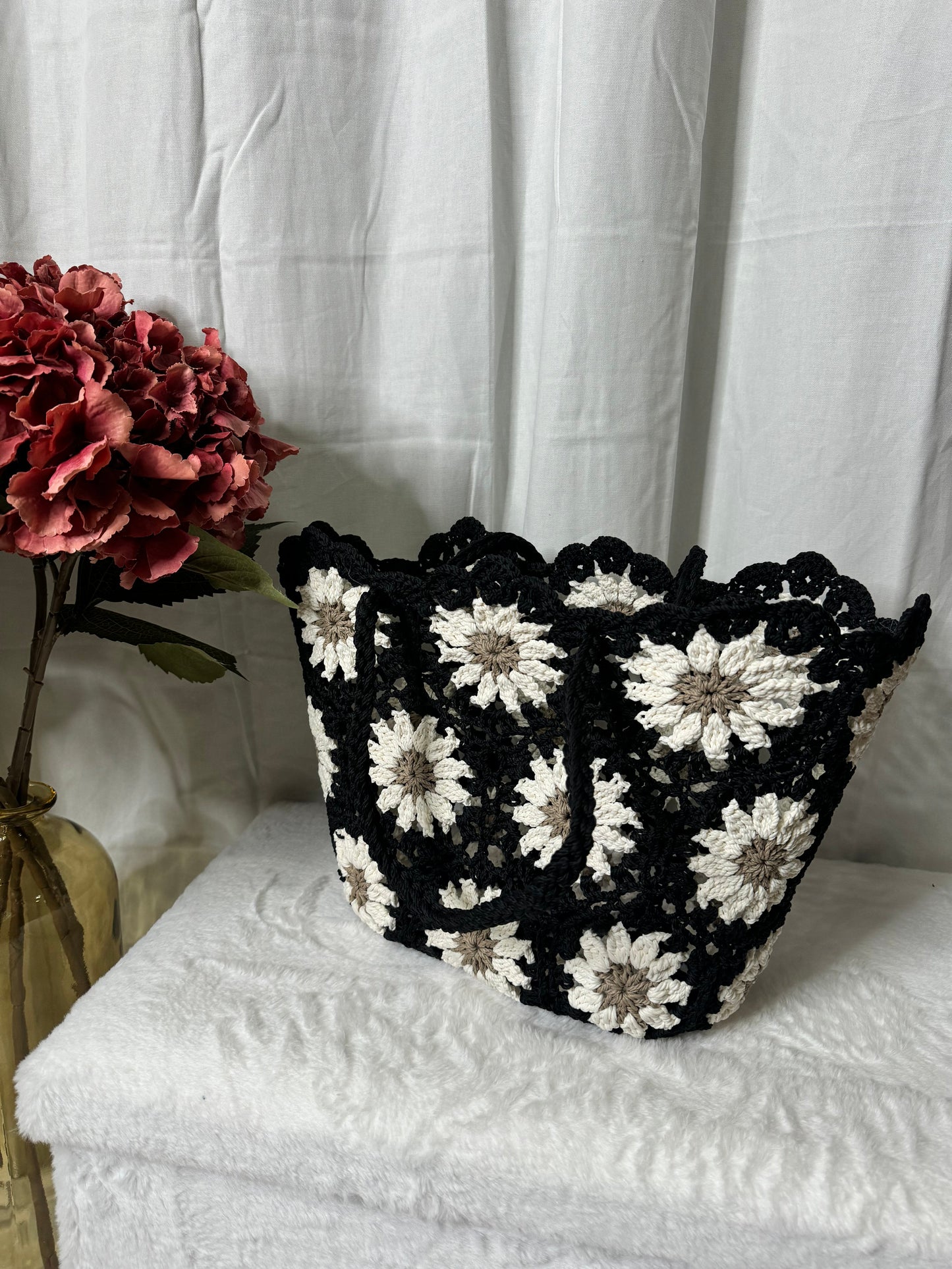 🌸 Panier à fleurs noir (40 x 40 cm) 🌼💫