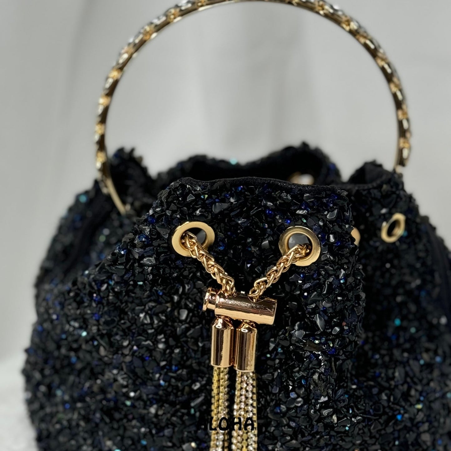 👜 Sac Rio Noir perle bleu