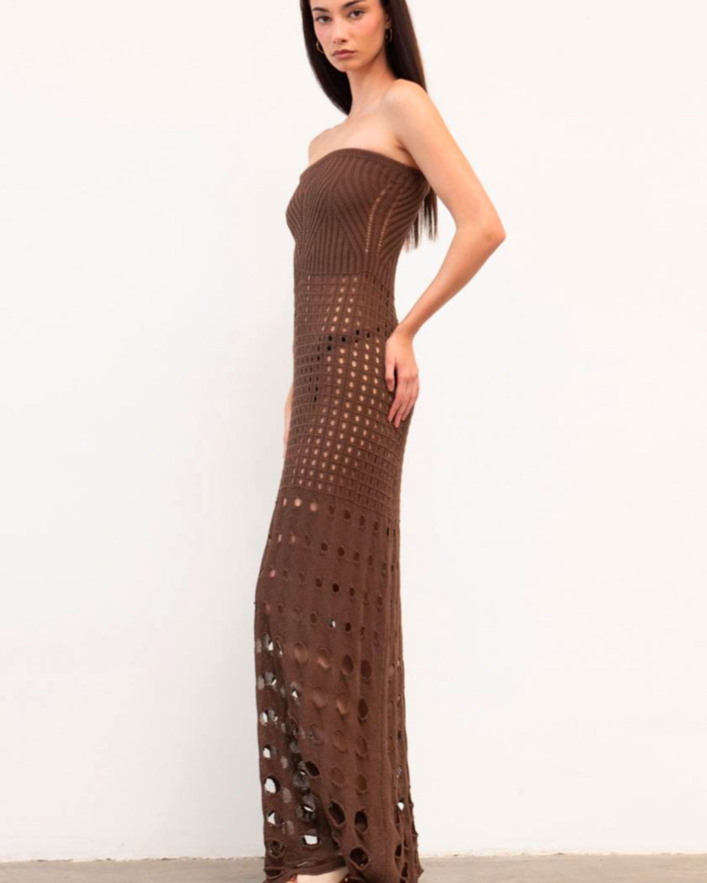 Robe filet plage marron 🤎