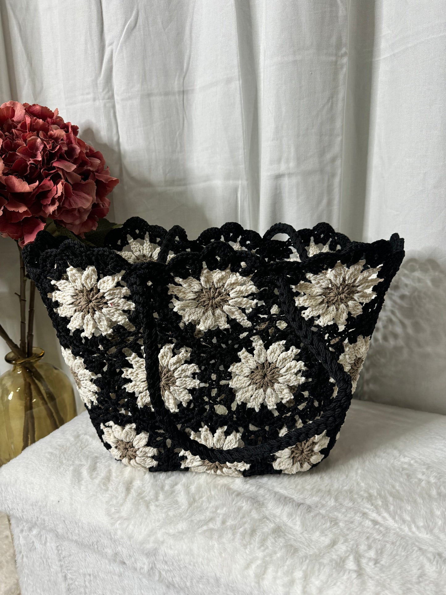 🌸 Panier à fleurs noir (40 x 40 cm) 🌼💫