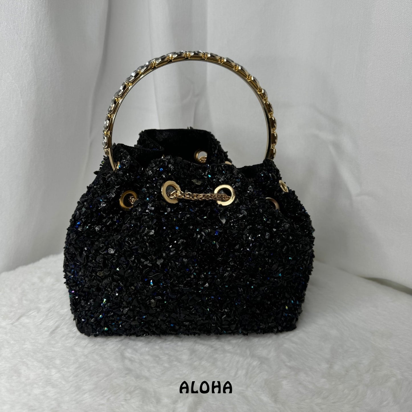 👜 Sac Rio Noir perle bleu