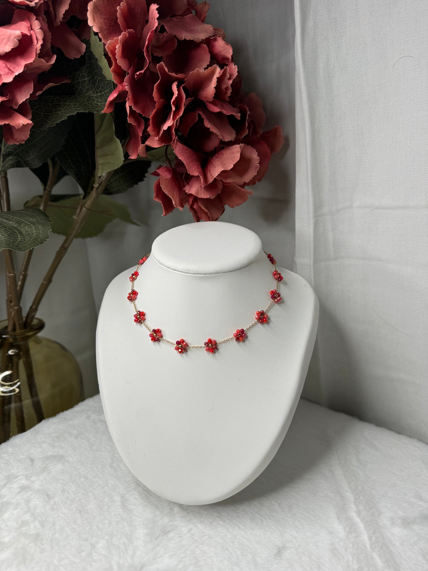 Collier peace rouge 🌺