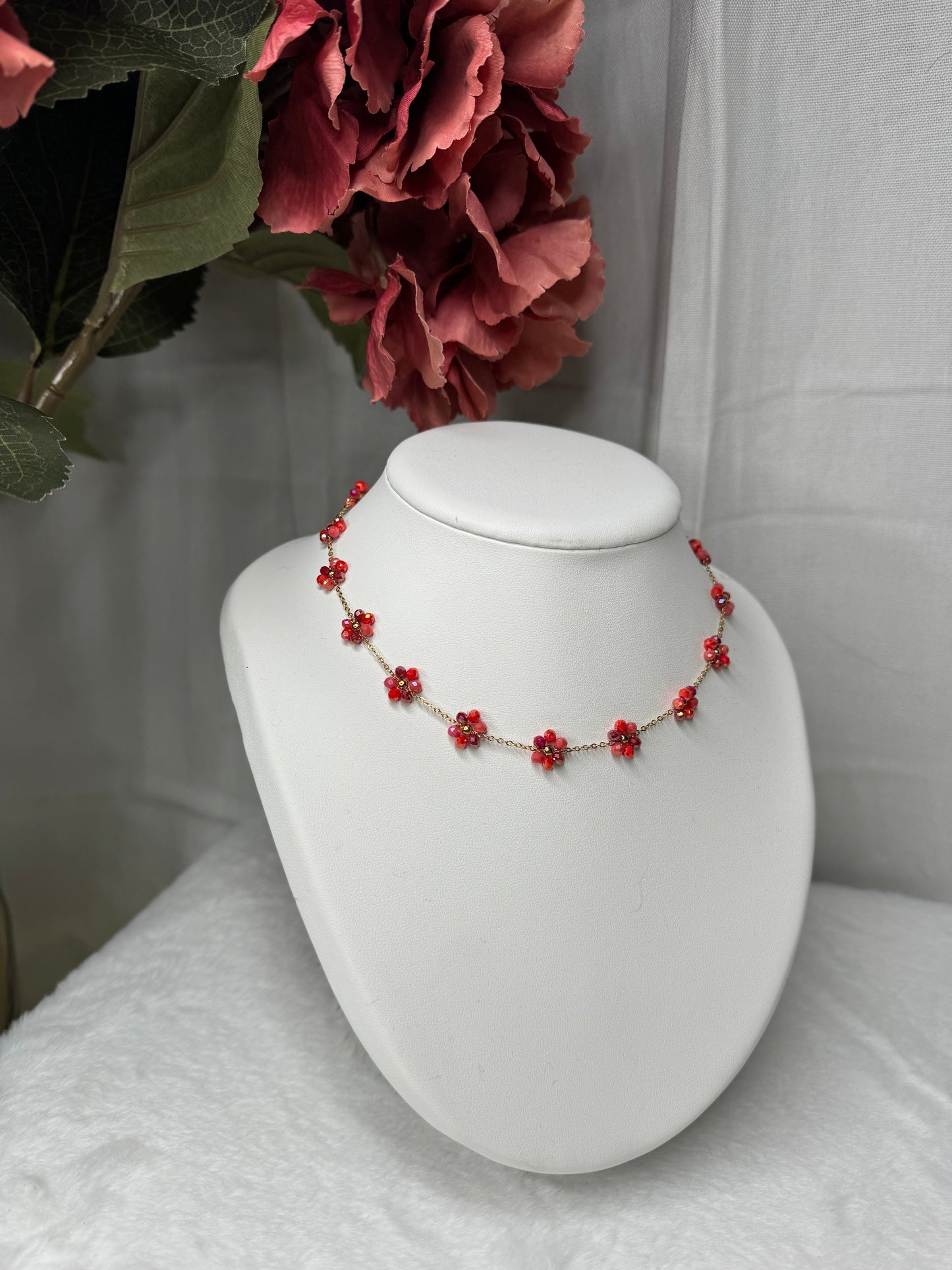 Collier peace rouge 🌺