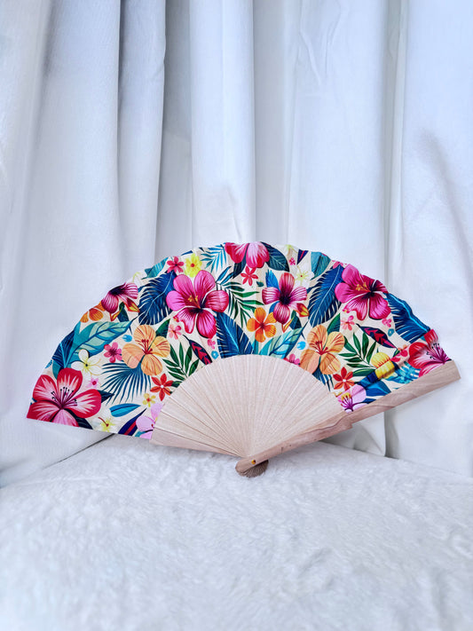 🪻Éventail fleurs multicolore