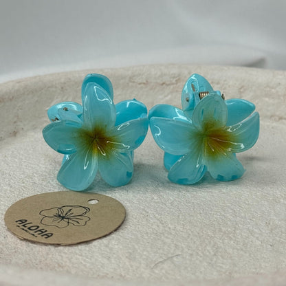 Pinces fleurs mini bleu