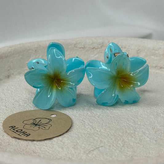 Pinces fleurs mini bleu