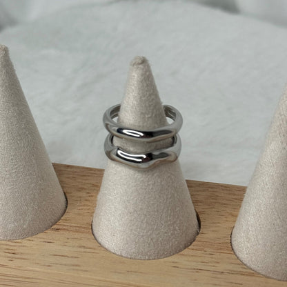 💍 Bague Double Anneaux Argent