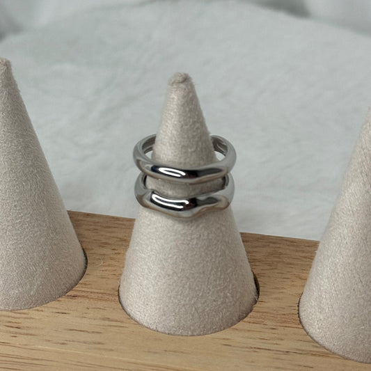 💍 Bague Double Anneaux Argent