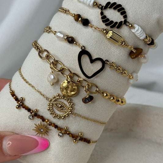 🤎 Set Bracelet Marron – Esprit bohème & tons naturels 🌾