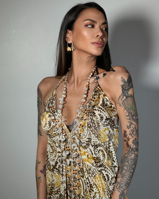 Robe Zanzibar – Moutarde & Soleil Bohème 💛🌾