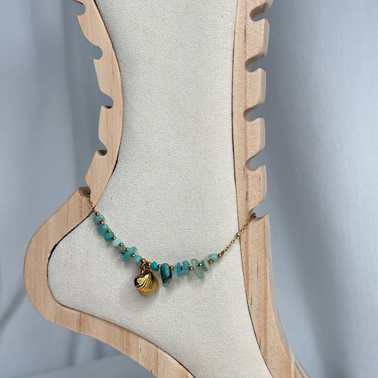🌊 Chevillère Coquillage Turquoise✨