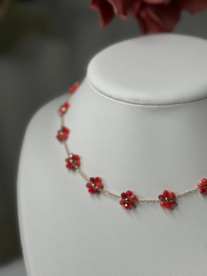 Collier peace rouge 🌺