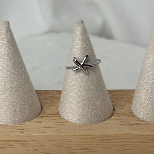 🌟 Bague Starfish – Argent avec étoile de mer dorée Aloha 🐚✨