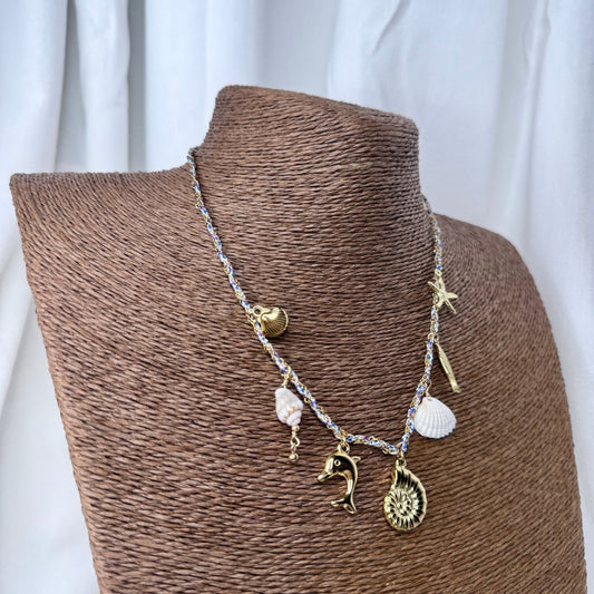🌊 Collier asante Bleu ✨🐚