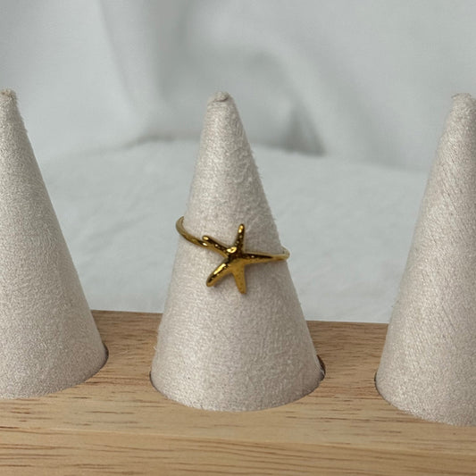 🌟 Bague Starfish – Acier inoxydable doré Aloha 🐚✨