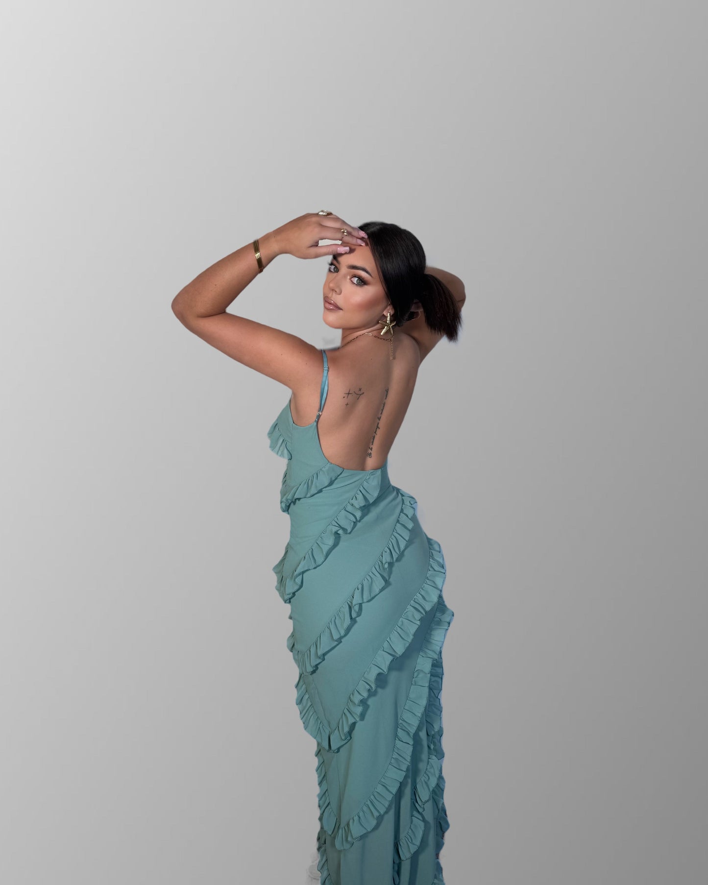 🩵Robe Volant – Bleu ciel 🩵