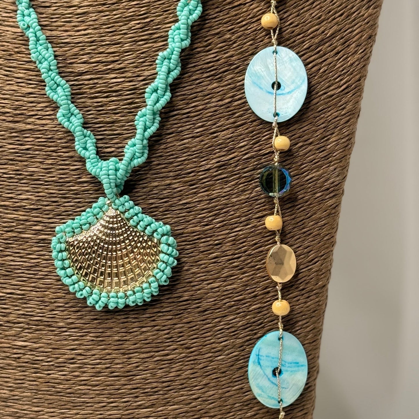 🌺 Collier Sicile Turquoise – Élégance Marine & Nacre Lumineuse 🌞💙