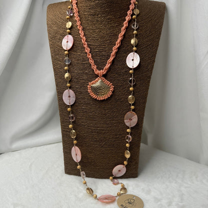 🌺 Collier Sicile – Élégance Longue & Nacre Lumineuse 🌞💖