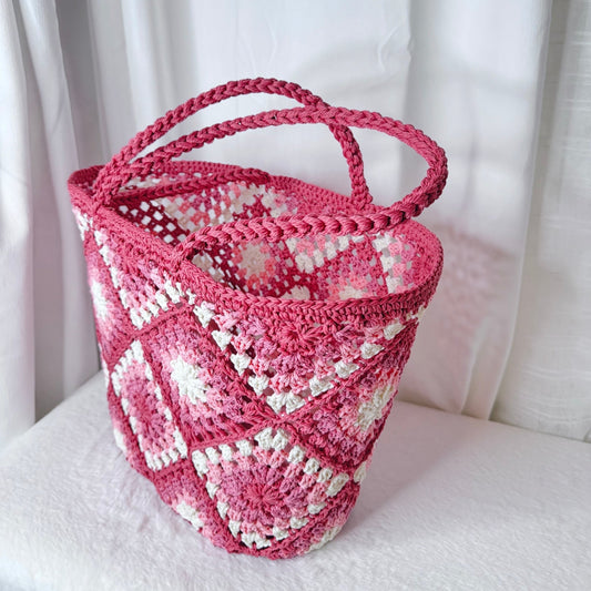 🌴 Panier de plage havana rose 40cm x 40cm 🌊