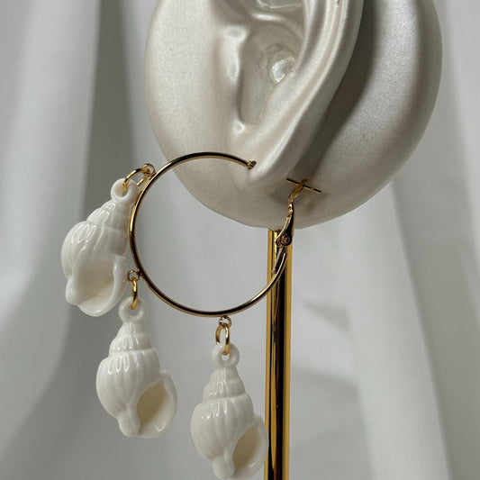Boucle d'oreille coquillage blanche 🐚