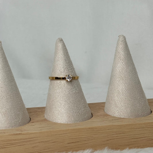 👑 Bague Princesse – Acier inox doré & diams Aloha 💍✨