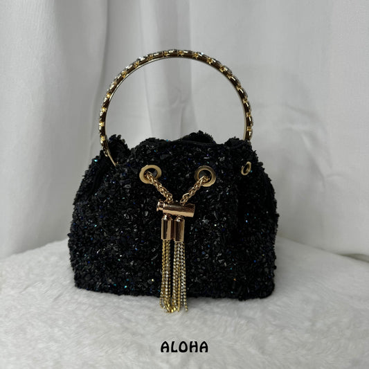 👜 Sac Rio Noir perle bleu