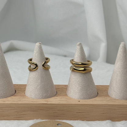 💍 Bague Double Anneaux Dorée  ✨
