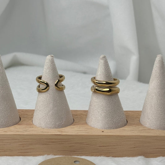 💍 Bague Double Anneaux Dorée  ✨
