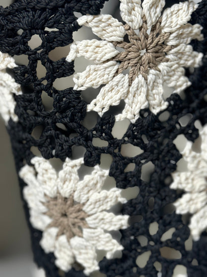 🌸 Panier à fleurs noir (40 x 40 cm) 🌼💫