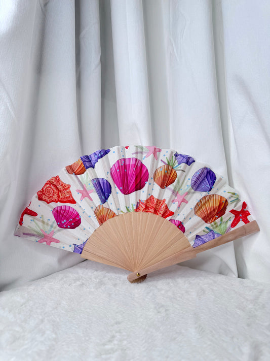 🐚 Éventail Coquillage Rose – ALOHA 🌸