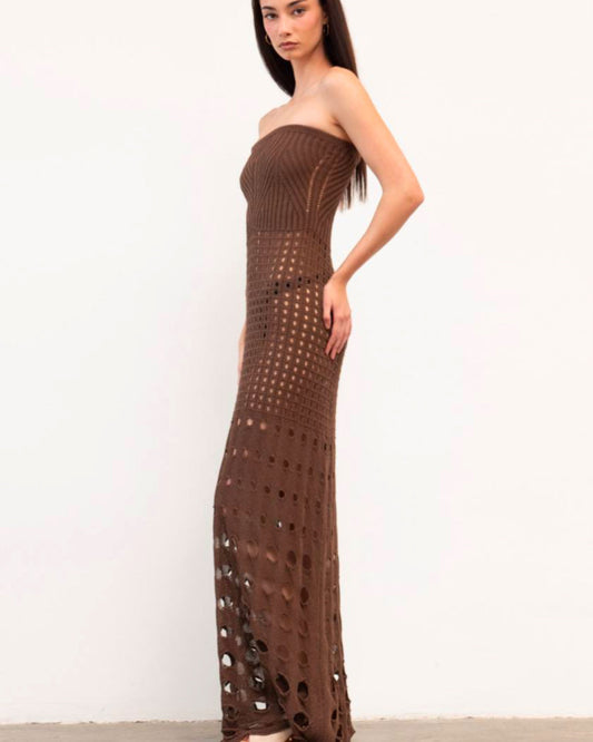 Robe filet plage marron 🤎