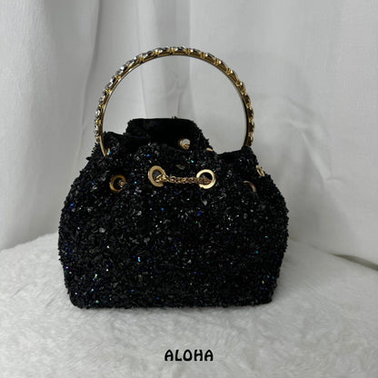 👜 Sac Rio Noir perle bleu
