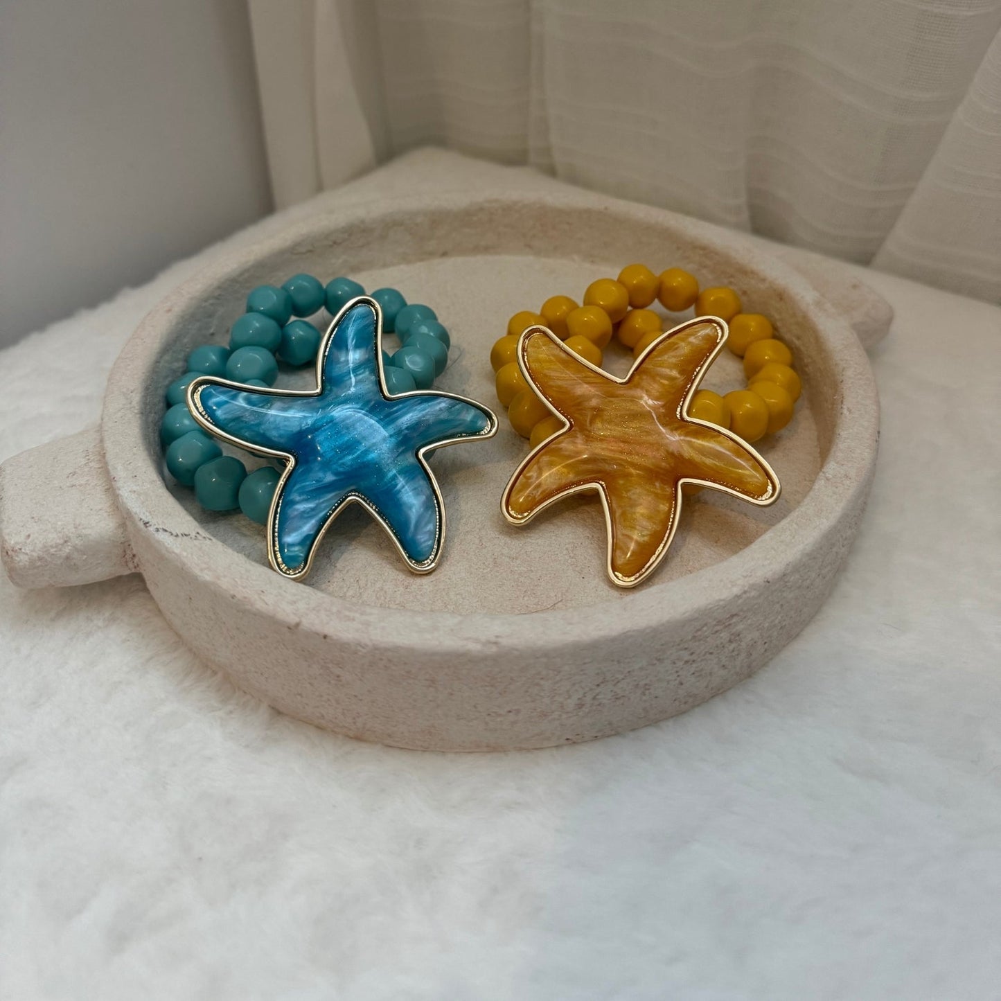 🌟 Bracelet Koh Tao Étoile de Mer JAUNE – Ambiance tropicale & esprit marin ✨