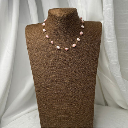 🌸 Collier Doré Pierre Rose – Élégance Subtile & Brillance Douce 💎✨