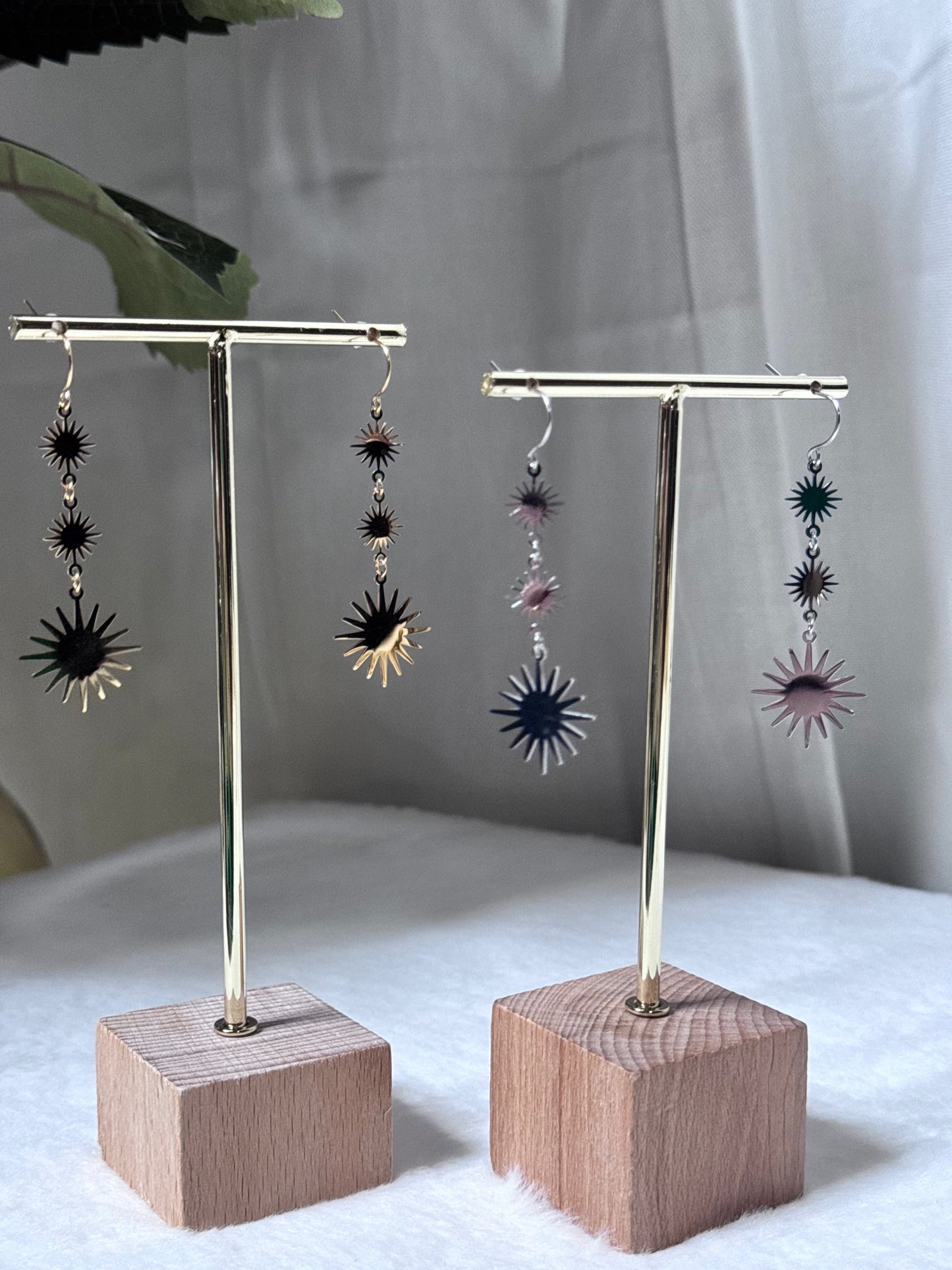 ✨boucles d’oreilles soleil-argenté✨