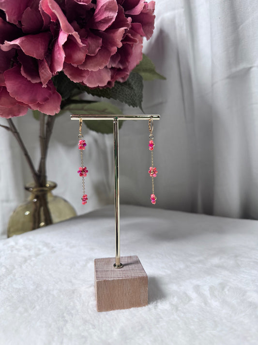 boucles d’oreilles peace-rouge🌸