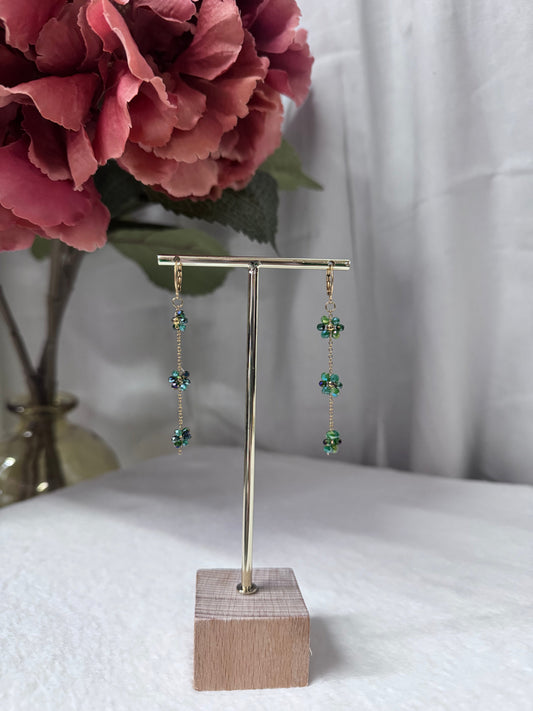 boucles d’oreilles peace-verte🌸